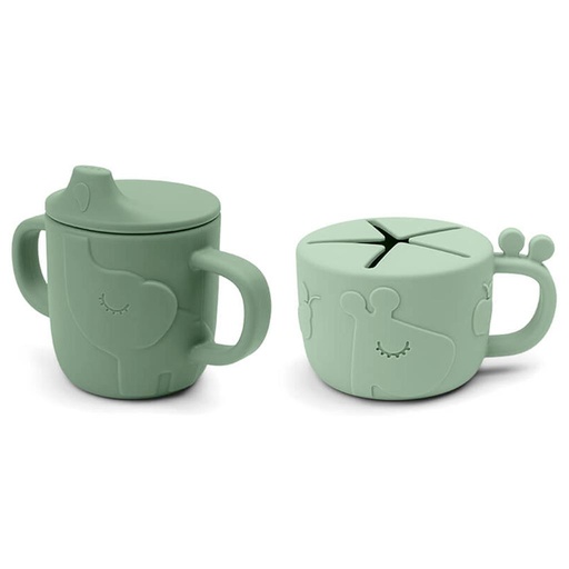 Snack cup & mug deer friends green 