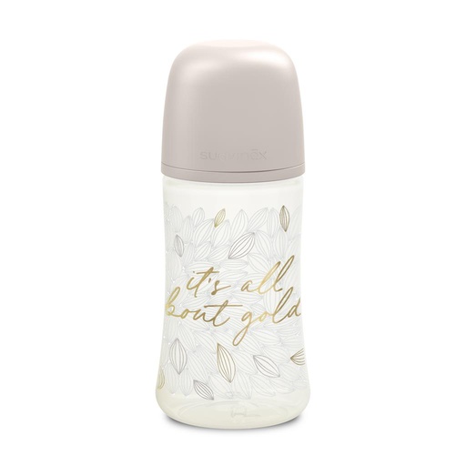 * Suction bottle 270ml (sil., slow flow) gold grey 