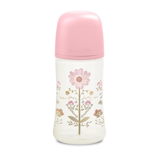 *Zuigfles 270ml (sil., slow flow) gold pink