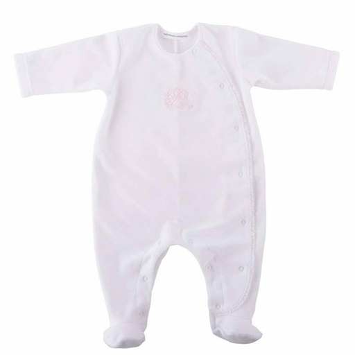 Crawler suit white-pink