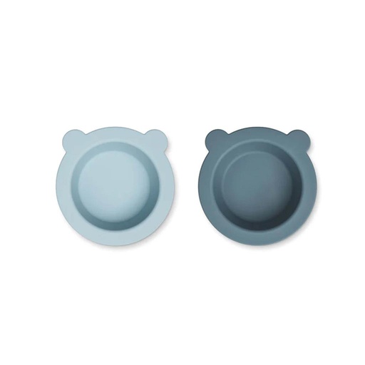 Kom zuignap Peony (2 pack) sea blue - whale blue mix 