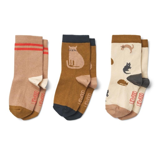 Chaussettes (3 paires) Silas miauw - apple blossom mix 