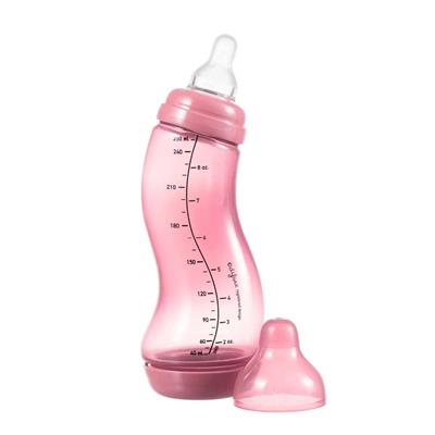 Zuigfles S-vorm trend(250ml, natural) raspberry 