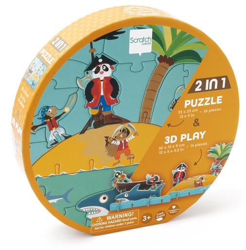 Speelpuzzel 36 stuks piraat  
