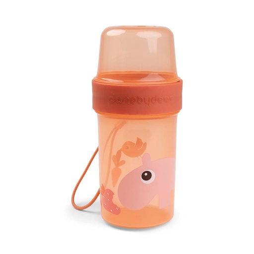 Boîte à goûter et gobelet grand modèle Croco papaya 