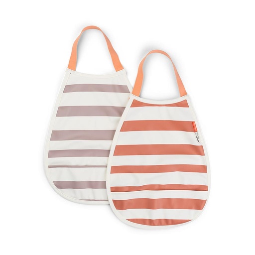 Bib (2pcs) Stripes powder 
