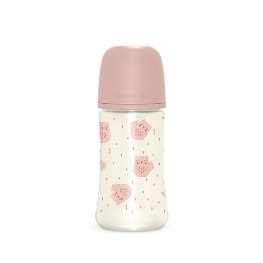 Feeding bottle PA 270 ml (silc.; medium) Bonhomia owl S pink