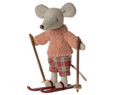 Wintermuis met skiset - grote zus  