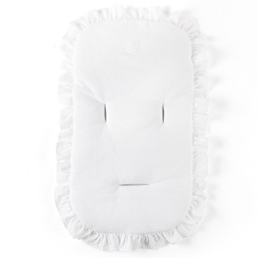Inlegkussen + volant cotton white 