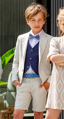Korte broek Dunas Beige stripe navy 