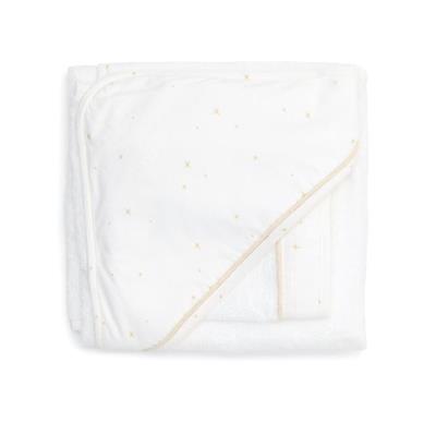 Serviette de bain + pochette en flanelle pour enfants Etoile Sand 