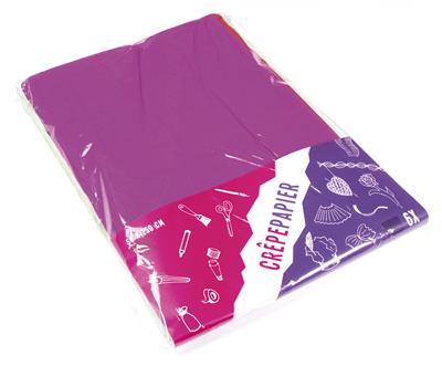 Papier crêpé 50x250 cm 6 couleurs  