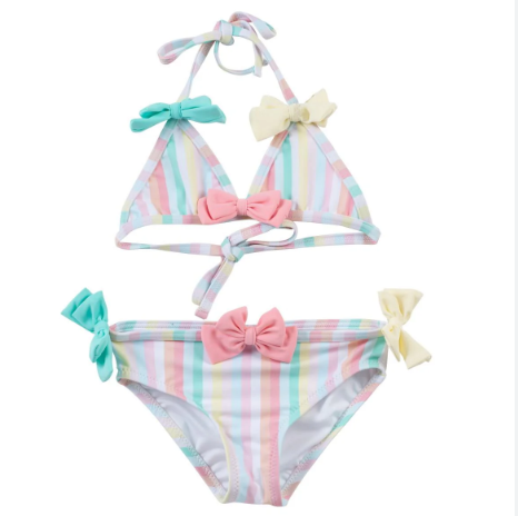 Bikini Bow Yellow-light Blue