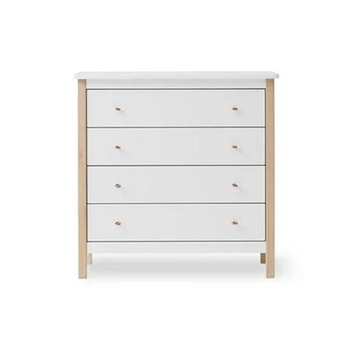 Commode 4 laden (wit/eik)  