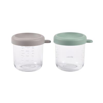 Bewaarpotjes glas 250 ml (2 stuks) Béaba green gazelle