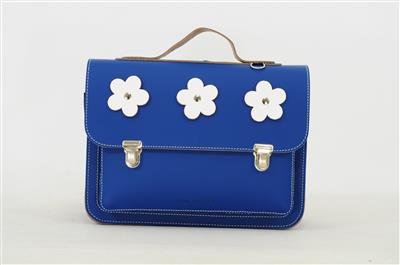 Book bag flowers - cobalt 