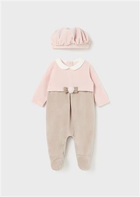 Baby suit with beret 11-Blush