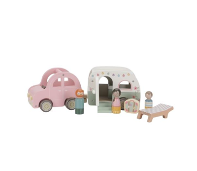 Toy car with caravan  
