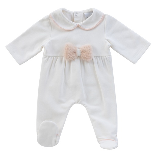 Baby suit bow offwhite