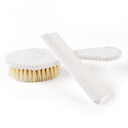 Borstel en kam cotton white 