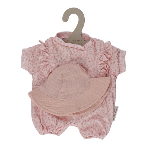 Dress set pink floral for baby doll  