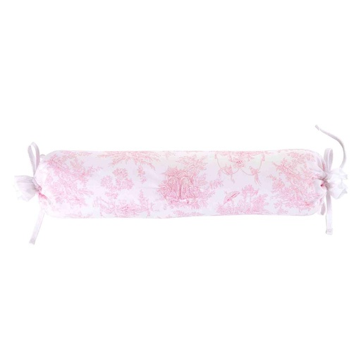 Coussin à roulettes rose tendre (imprimé)