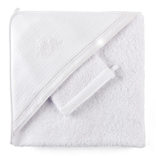 Badcape+wash cotton white 