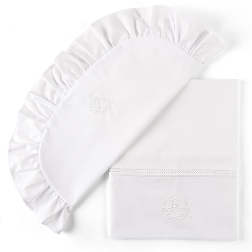 Laken wieg+sloop cotton white 