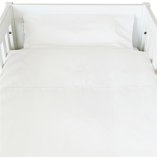 Enveloppe de couette lit+manchette coton blanc