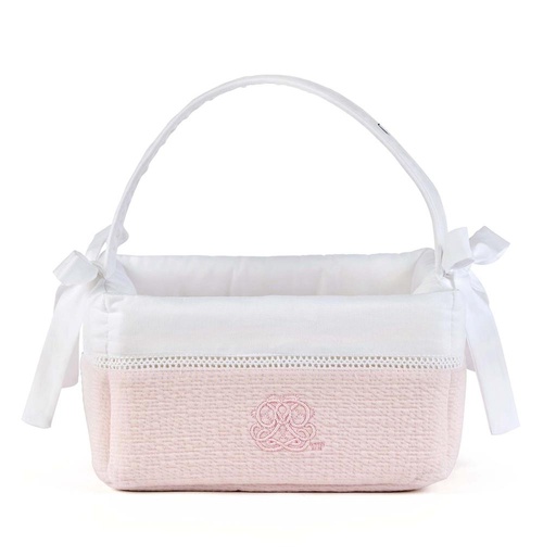 Diaper basket cotton pink 