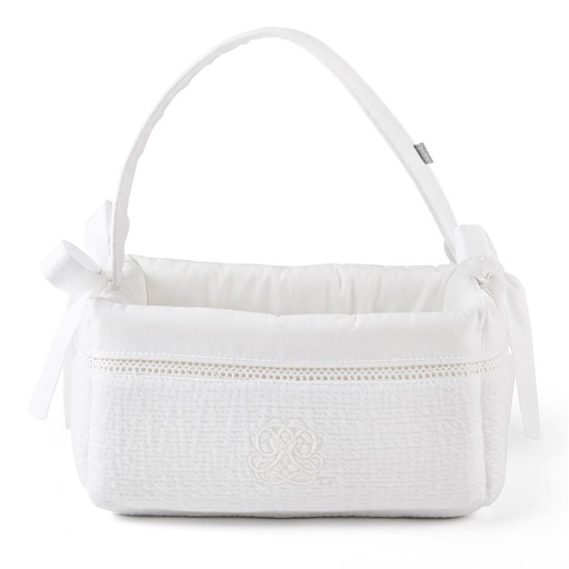 Diaper basket cotton white 