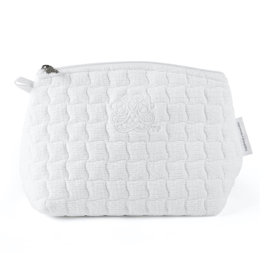 Trousse de toilette en coton blanc